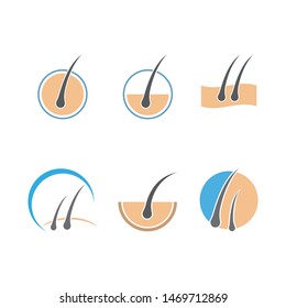 Hair treatment logo vector icon template