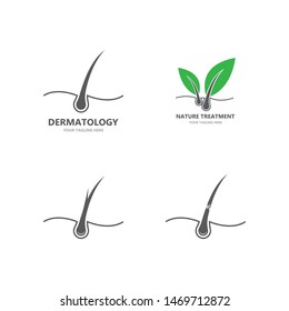 Hair treatment logo vector icon template