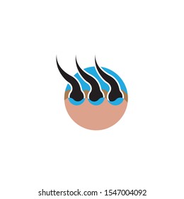 Hair treatment logo vector icon Illustration template
