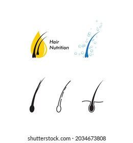 Hair treatment logo vector icon template