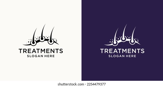 Hair treatment logo vector icon template.