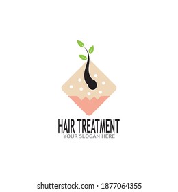 Hair treatment logo vector template