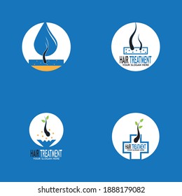 Hair treatment logo vector template