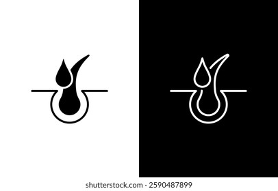 Hair treatment vector icon editable stroke, hair follicle silhouette