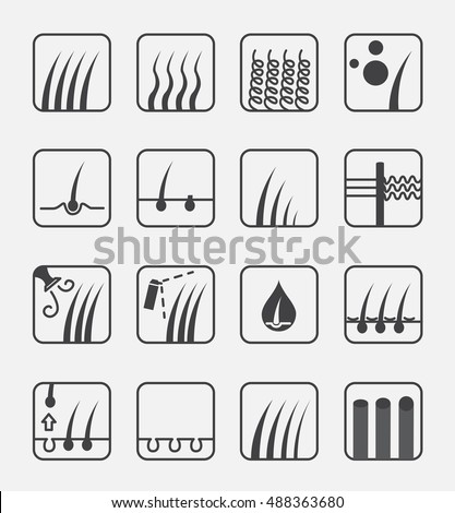 hair type icon and vector . conditioner 