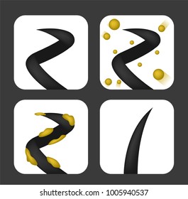 hair type vector . turn curly to straight hair