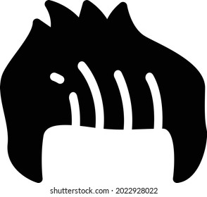 icono plano de glifo vectorial de pelo