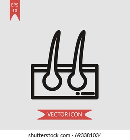 Hair vector icon, illustration symbol