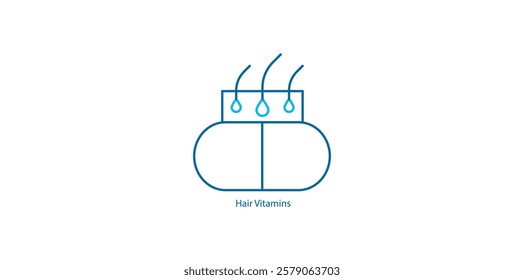 Hair Vitamins: Vector Icon for Healthy Hair Growth