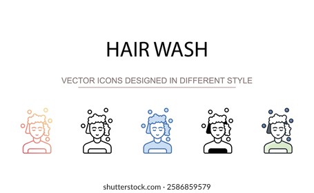 Hair Wash icon design with white background stock illustration