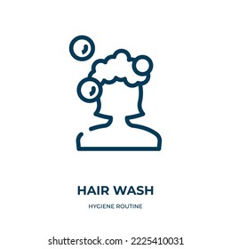 Hair Wash Icon. Linear Vector Illustration From Hygiene Routine Collection. Outline Hair Wash Icon Vector. Thin Line Symbol For Use On Web And Mobile Apps, Logo, Print Media.