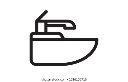 Hair Washer Sink vector icon isolated on transparent background