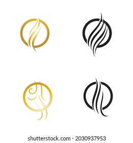 Imagen vectorial del icono del logotipo de la onda del pelo