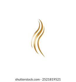 Ilustración vectorial de icono de logotipo de onda de cabello