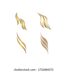 Diseño plano vectorial del logotipo de la onda del pelo