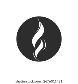 Logotipo de onda de cabelo vetor design plano