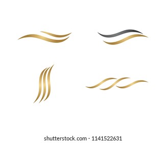 Hair wave logo vector icon template