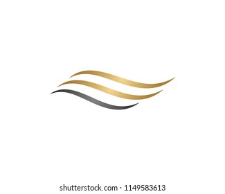 Hair wave logo vector icon template