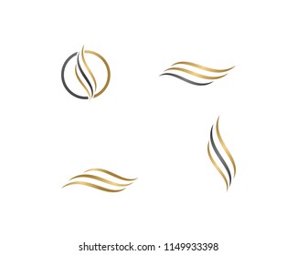 Hair wave logo vector icon template