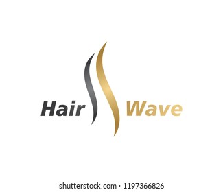 Hair wave logo vector icon template