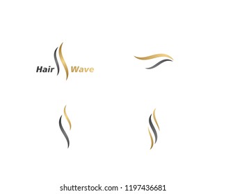 Hair wave logo vector icon template