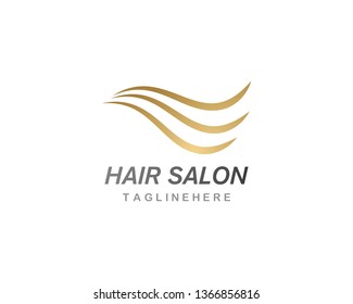 Hair wave logo vector icon template