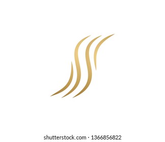 Hair wave logo vector icon template