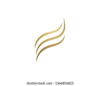 Hair wave logo vector icon template