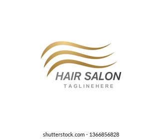 Hair wave logo vector icon template