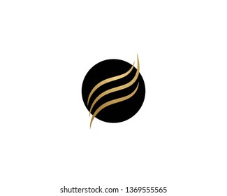 Hair wave logo vector icon template