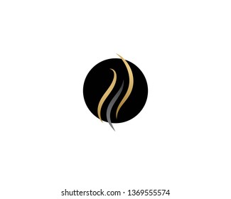 Hair wave logo vector icon template