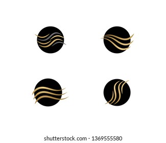 Hair wave logo vector icon template