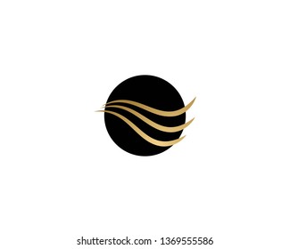 Hair wave logo vector icon template