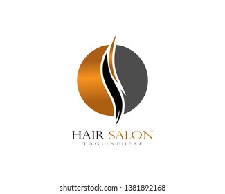 Hair wave logo vector icon template - Vector