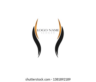 Hair wave logo vector icon template - Vector