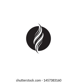 hair wave logo vector icon template