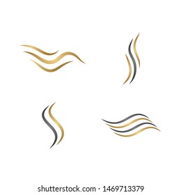 Hair wave logo vector icon template