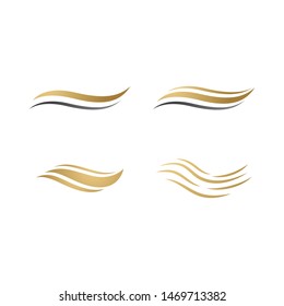 Hair wave logo vector icon template