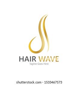 Hair wave logo vector icon illustration design