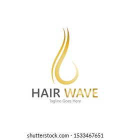 Hair wave logo vector icon illustration design