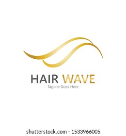 Hair wave  logo vector icon illustration design