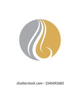 Hair wave logo vector icon template illustration