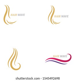 Hair wave logo vector icon template illustration