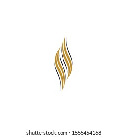 hair wave logo vector icon template - Vector