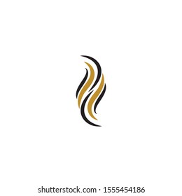 hair wave logo vector icon template - Vector