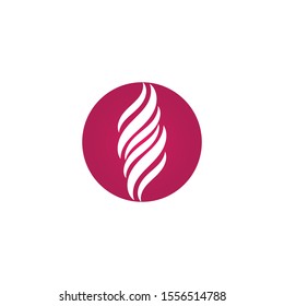 hair wave logo vector icon template - Vector