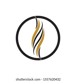 hair wave logo vector icon template - Vector