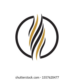 hair wave logo vector icon template - Vector