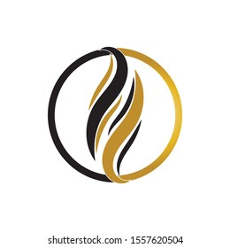 hair wave logo vector icon template - Vector