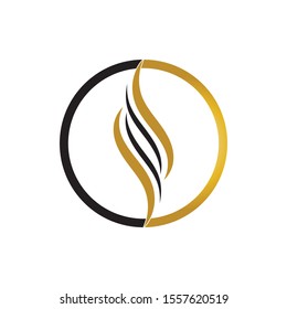 hair wave logo vector icon template - Vector
